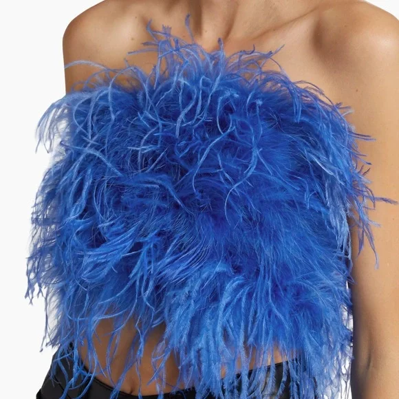 LAMARQUE Zaina Feather Bustier Top Large - Picture 2 of 12